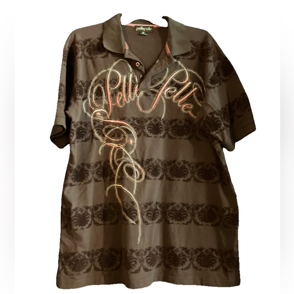 Men’s PellePelle 2XL Brown Short Sleeve Sporty Polo Shirt